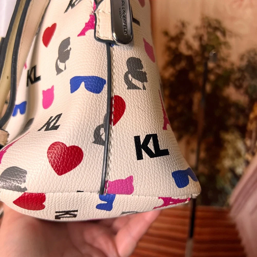 Karl Lagerfeld Effiel Tower Paris Mini White Patterned Backpack 🏴󠁧󠁢󠁥󠁮󠁧󠁿